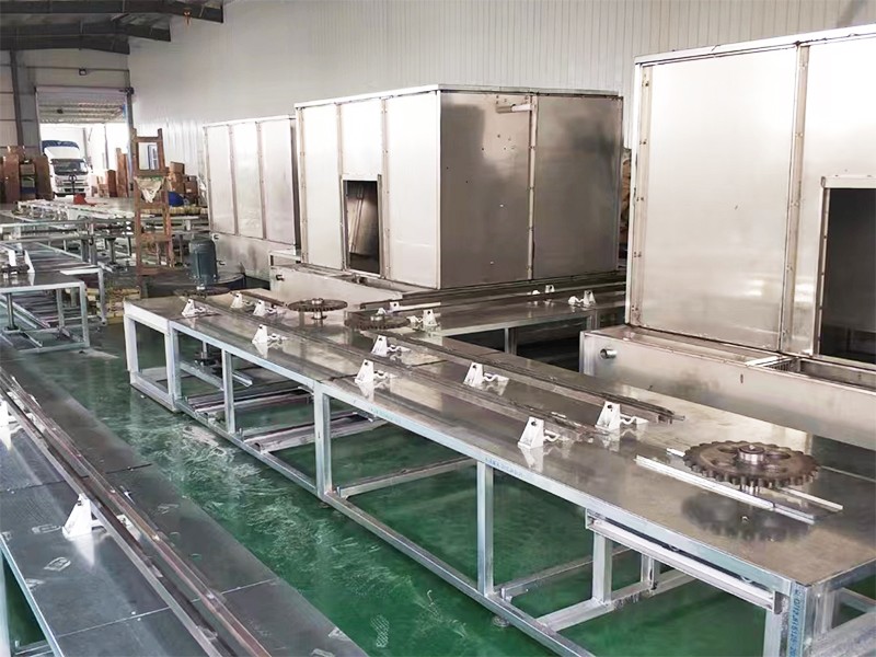 Glass spraying assembly line